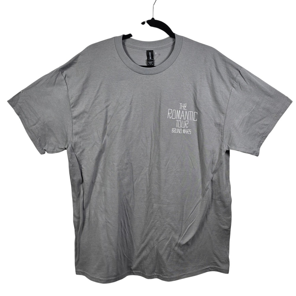 The Romantic Tour Bruno Mars Gray Local Crew T-Shirt Men XL 100% Cotton Gildan